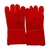 Heavy Duty Split Leather Safety Gloves Red, High Heat Resistant Welding Gloves, 14 Inch Gauntlet Cuff