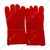 Heavy Duty Pack of 12 Split Leather Safety Gloves Red, High Heat Resistant Welding Gloves, 14 Inch Gauntlet Cuff