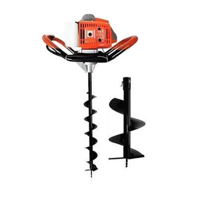 Sprayman 68 CC Petrol Earth Auger with 4 & 12 Inch Bits | 2 Stroke Post Hole Digger SEA-7000