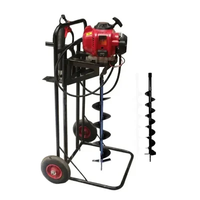 Sprayman 50 CC Stand Trolley Earth Auger with 4 & 6 Inch Bit | 4 Stroke Soil Drilling Machine SEA-7500PT