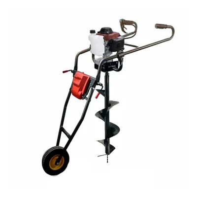 Sprayman 82 CC 4 Stroke Petrol Trolley Earth Auger with 10 Inch Bit | Soil Drilling Machine SEA-7500T
