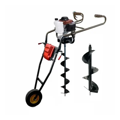 Sprayman 82 CC 4 Stroke Petrol Trolley Earth Auger with 6 & 12 Inch Bits | Post Hole Digger SEA-7500T