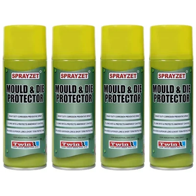 4 Pack of Sprayzet (500ml x 4pcs) Mould & Die Protector for All Type of Metal Moulds & Dies, Tools