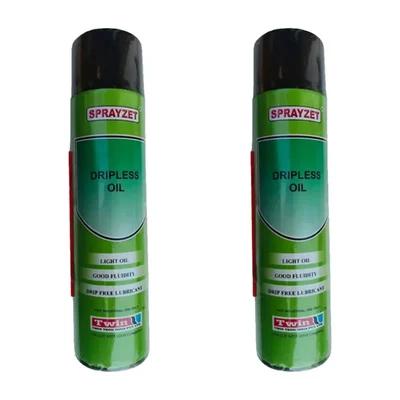 2 Pack of Sprayzet (700ml x 2pcs) Dripless Oil, Drip Free Lubricant