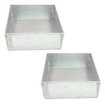 Combo of 6 Inch and 7 Inch Aluminium Square Cake Baking Mould/Pan Tray,2.25 Inch Deep