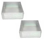 2.25 Inch Deep (Pack of 2 ) Aluminium 5 Inch Square Cake Baking Mould/Pan Tray