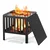 Portable 15.7 inch Small Outdoor Square Metal Firepit Stove for Backyard, Patio, Garden, Camping