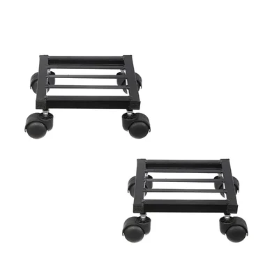 Premium Heavy Duty Square Metal Plant Stands with Wheels for Garden & Home Decor(Pack of 2)