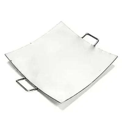 Mira Steel SS 26 inch Square Tawa Platter of 3mm Thickness For Catering Purpose