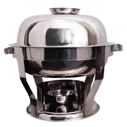 Premium Quality Stainless Steel Round Buffet Food Warmer, 10 Liter Capacity