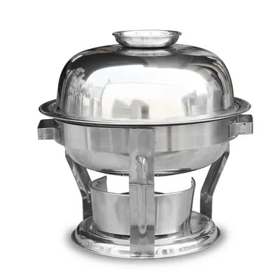Premium Quality Stainless Steel Round Buffet Food Warmer, 5 Liter Capacity