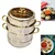 SS 3 Tier Rice Corn Momo Steamer With Wide Gold for Ideal Use In Homes, Hotels, Restaurants, Cafes(Size-30 Cm)