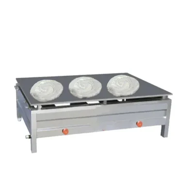 Table Top 24 x 36 Inch 2 Burner Gas Operated SS Dosa Bhatti, 5 mm Thick Tawa