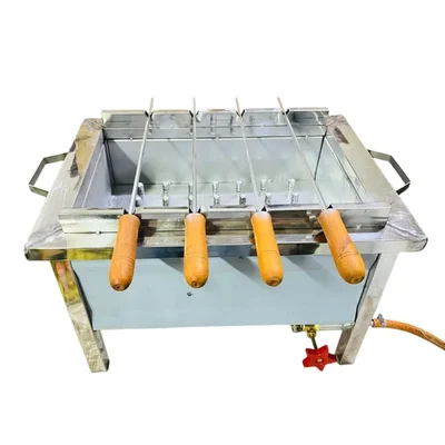 Premium Quality SS 13x18x12 inch Gas Operated BBQ Grill with 4 Skewers