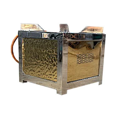 14×14×13 inch Stainless Steel Gas Bhatti with Golden Sheet For Hotels, Restaurants, Catering, Large Scale Cooking