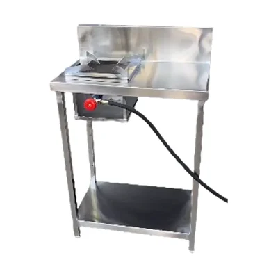 SS 15x36 Inch Stand Type Super Bottom Burner Single Gas Bhatti With 8 inch Backsplash