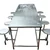 Stainless Steel 8 Seater Canteen Table Stool Set for Educational Institutions, Hostel Dining Room & Public Food Courts