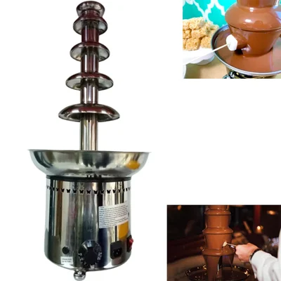 Fully Stainless Steel 5-Tier Chocolate Fountain, 310W