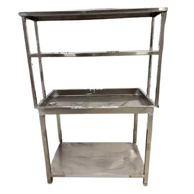 Gurubhai 45 x 24 x 32 + 12 inch Dish Landing Table with Pickup and Stainless Steel Body