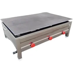 18x30x12 inch Triple Knob Dosa Bhatti with 8 MM Tawa, Stainless Steel Body