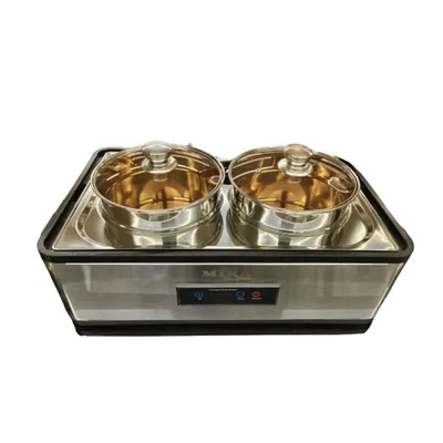 9 Litre Stainless Steel Double Bowl(4.5L x 2 Bowls) PVD Digital Electric Soup Pot