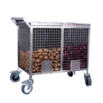Double Layer Stainless Steel Onion/Potato Trolley 100kg Capacity With Attached Lid, Castor Wheels facility