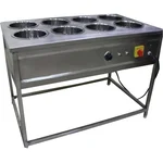 Commercial Grade 8 Pot Electric Bain Marie 32 Litre Capacity, 4kW Power and Stainless Steel Body