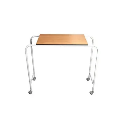 Luft India Li16 Manual MS Round Tube Framework Over Bed Table for Hospital Patient Dining and Reading