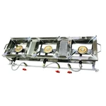 12x44 inch Stainless Steel 3 Burner Gas Bhatti