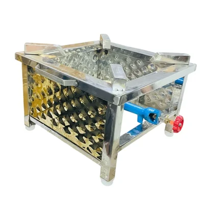 16x16 Inch Golden Bhatti Gas Stove With Stainless Steel Body