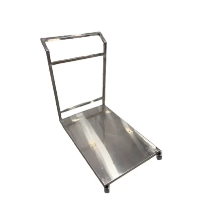 Gurubhai 36X24X36 inch Stainless Steel Goods Trolley with 4 Castor Wheel and Capacity of 200-250 kg