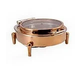 Stainless Steel Round Half Glass Chafing Dish Full Rose Gold With Bone Legs