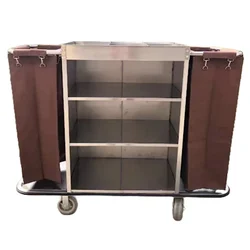 Premium Quality Heavy Duty   1400 x 450 x 1120 mm SS Housekeeping Trolley 201 Grade (Open ) 