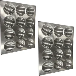 Pack of 2 Stainless Steel Regular Idli Tray Set 30x40cm