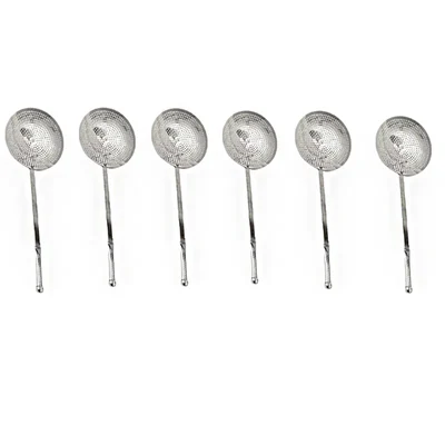 Mira Steel Pack of 6 Jhara with 8 inch Dia Size and Stainless Steel Body for Industrial Food Processing