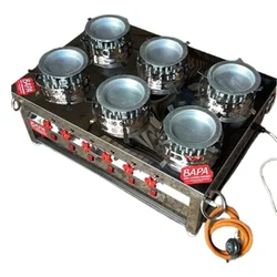 Bapa 6 Burner Stainless Steel Gas Operated Kunafa Sweet Making Burner with Rotating Plate