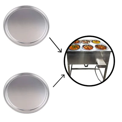 Pack of 2 SS Lid for Heavy Duty Pot Electric Bain Marie For Buffet Purpose