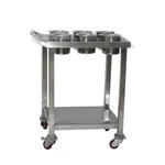  Vinayak Machines 90 x 60 x 85 cm 6 Pot Stainless Steel Masala Trolley With Undershelf