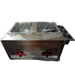 Double Tank (Twin Tank) Commercial Gas Operated Oil Deep Fryer 10 + 10 With Stainless Steel Body