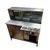 SS 4ft x 2.5ft Pani Puri Counter with 3 Top shelf + Bottom Window Storage and 3 Pots with cover