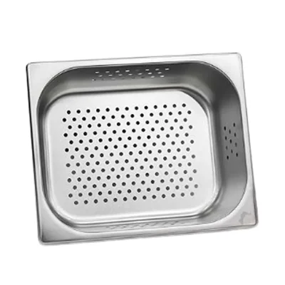 Malabar Pack of 2 Stainless Steel Perforated Gn Pan 6mm Hole Pan, Perforated Gastronorm Pan (1/2 100mm)