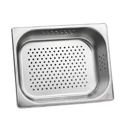 Malabar Pack of 2 Stainless Steel Perforated Gn Pan 6mm Hole Pan, Perforated Gastronorm Pan (1/2 100mm)