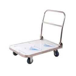 Premium Quality 600 Kg Load Capacity Foldable Platform Trolley With Stainless Steel Platform & Handle (100 x 60 x 86 cm)