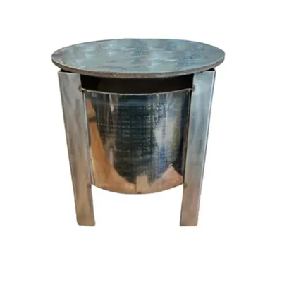 Commercial Gas Operated Stainless Steel Round Dosa Bhatti, With 8 MM Tawa