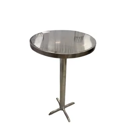 Gurubhai 24 inch Round Standing Table with Stainless Steel Body
