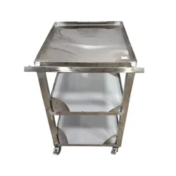 Gurubhai 21 x 24 x 34 inch Service Trolley with 2 Undershelf and 4 Castor Wheels