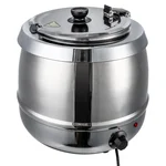 Silver Stainless Steel 10 Litre Commercial Grade Soup Warmer With Temperature Control