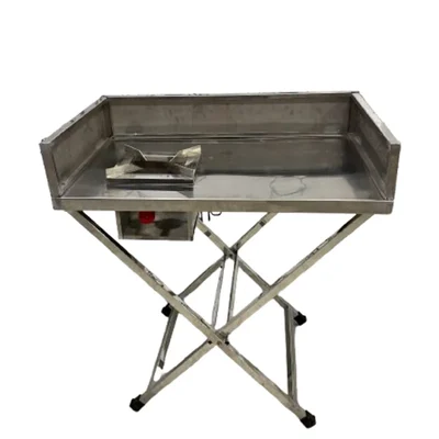 Gurubhai 45 x 24 x 32 Inch SS Folding Single Burner Gas Bhatti With Space and 6 inch Foldable Backsplash