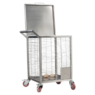 Single Layer Stainless Steel Onion/Potato Trolley 100kg Capacity With Attached Lid, Castor Wheels facility