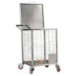 Single Layer Stainless Steel Onion/Potato Trolley 100kg Capacity With Attached Lid, Castor Wheels facility